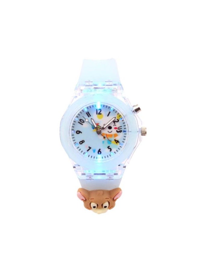 SPIKY Analog Watch for Kids | 3D Cartoon | 7 Multicolor LED Luminous Lights with Silicone Strap | Unisex Best Birthday Gift | Analogue Wrist Watches for Boys & Girls | Age 3-10 yrs